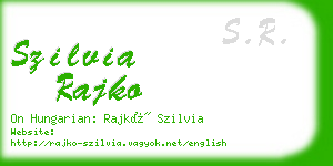 szilvia rajko business card